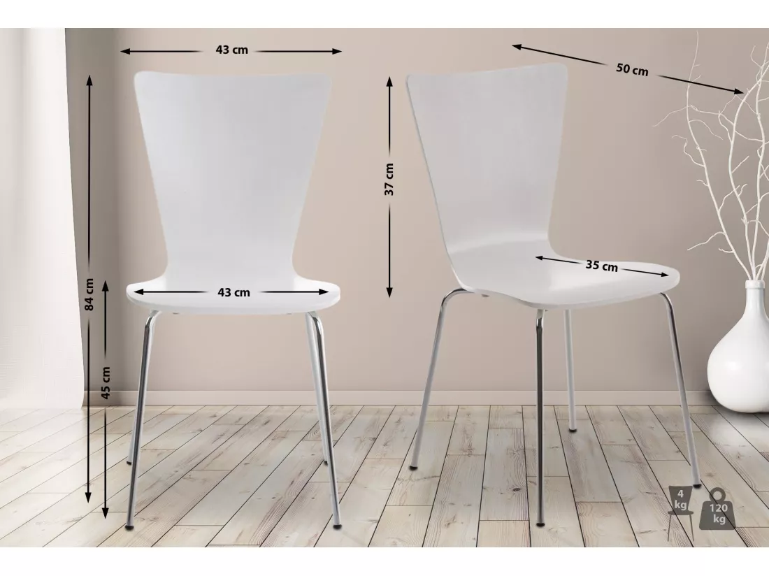 Chaise de conférence - Bois - Blanc - Aaron