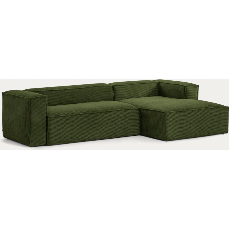 Canapé Blok 3 places vert méridienne à droite 300 cm