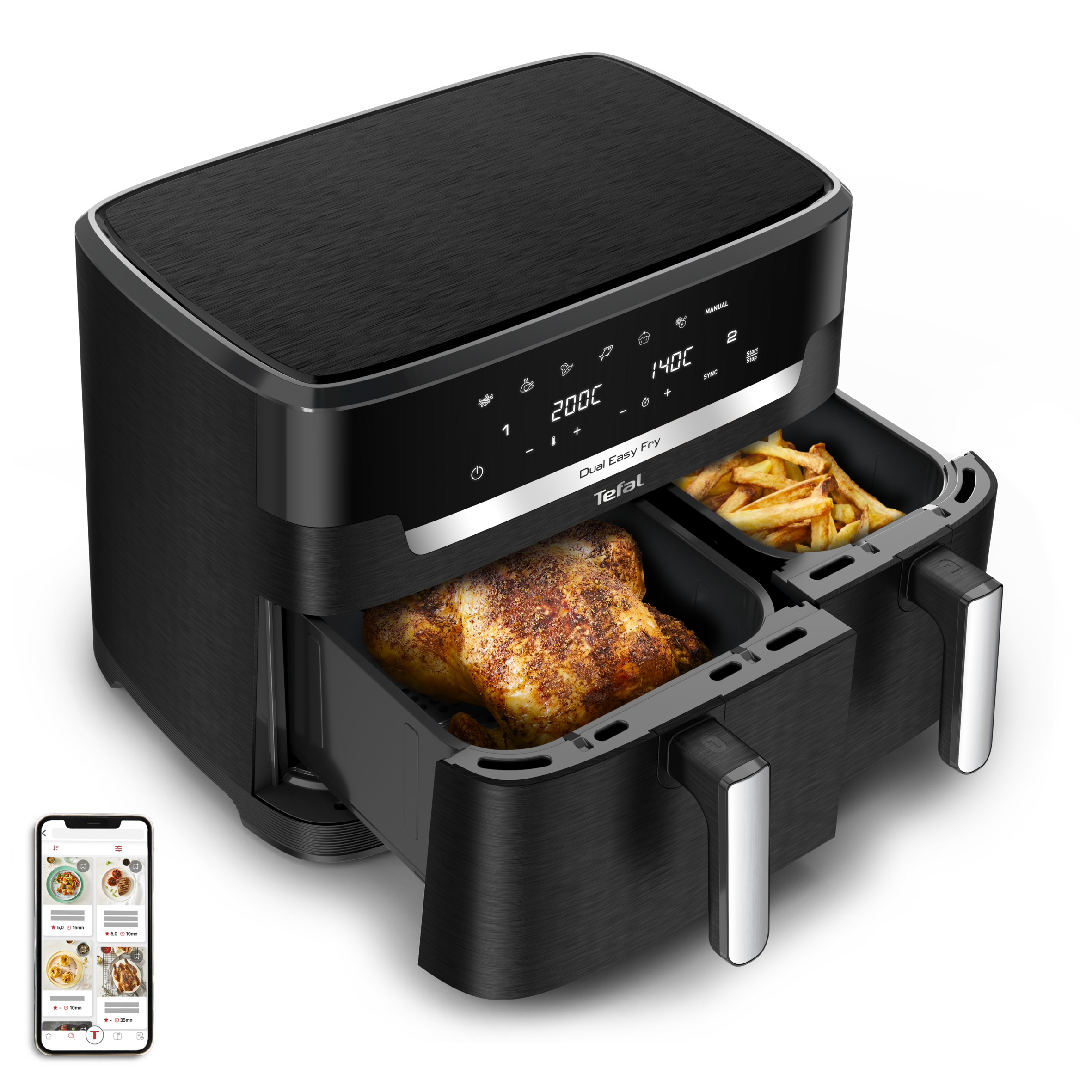 Easy Fry Dual XXL EY9428 Dubbele air fryer - 6 programma's - 11 L