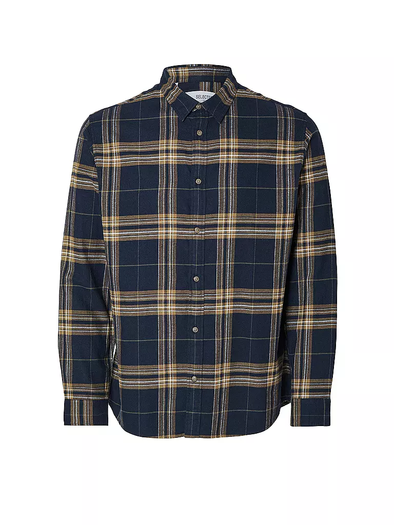 SELECTED Flanellhemd Slim Fit SLHSLIMOWEN creme