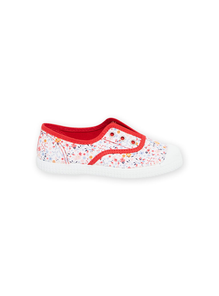 Tennis en toile multicolores à imprimé fleuri enfant fille