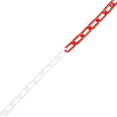 Chaîne de signalisation rouge et blanche Diall ø8 mm, vendue au mètre linéaire