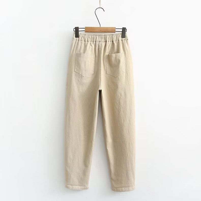 PANDAGO - Rechte, rechte broek met trekkoord