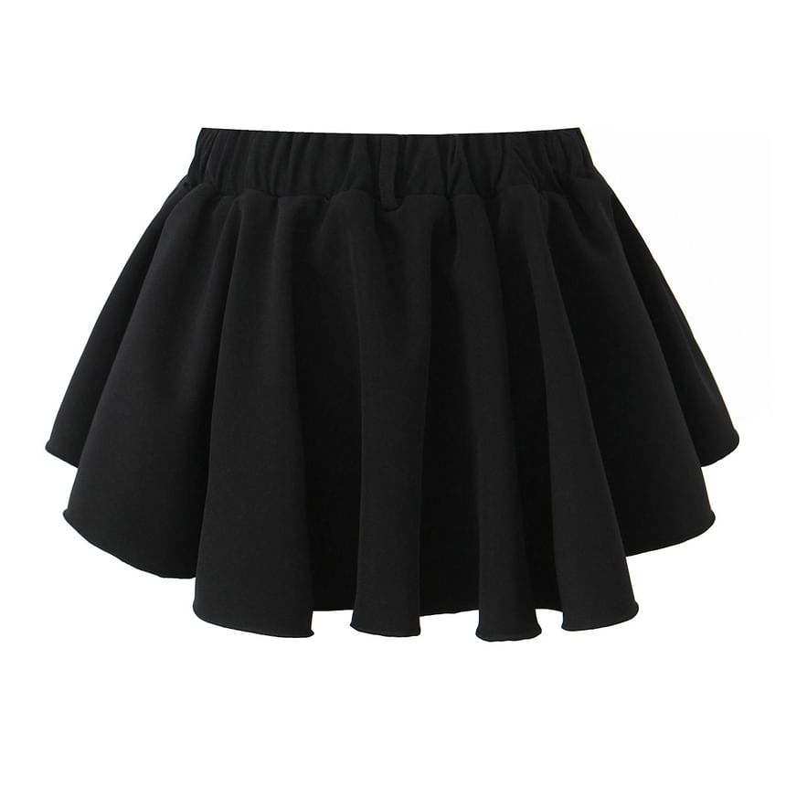 Asiris - Effen mini-tule rok met lage taille