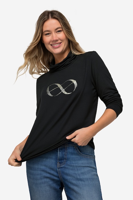 T-Shirt, Rollkragen, Laurasøn Logoprint, Langarm, OEKO-TEX
