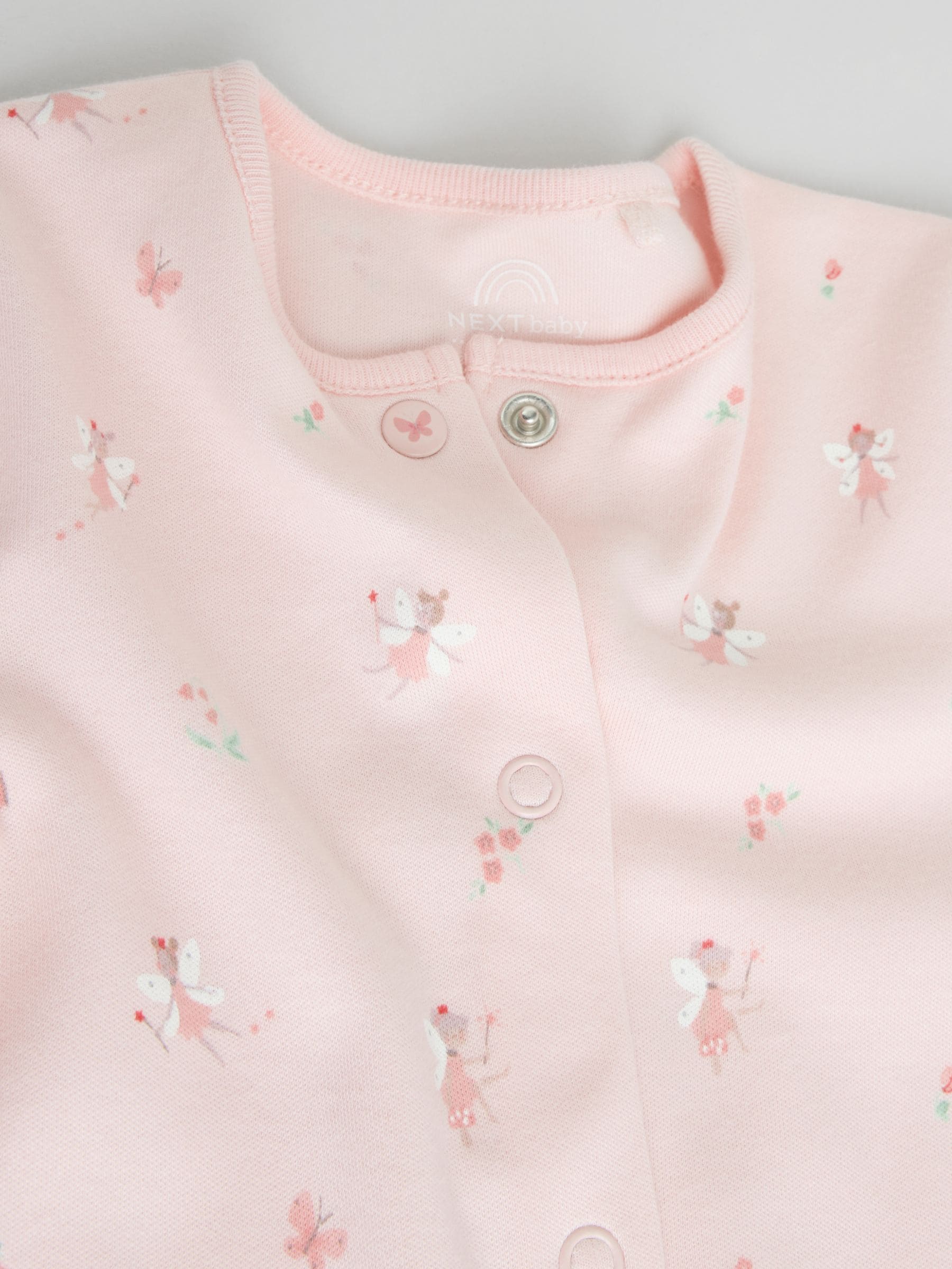 Wit/roze - Babypyjama (0-2jr)
