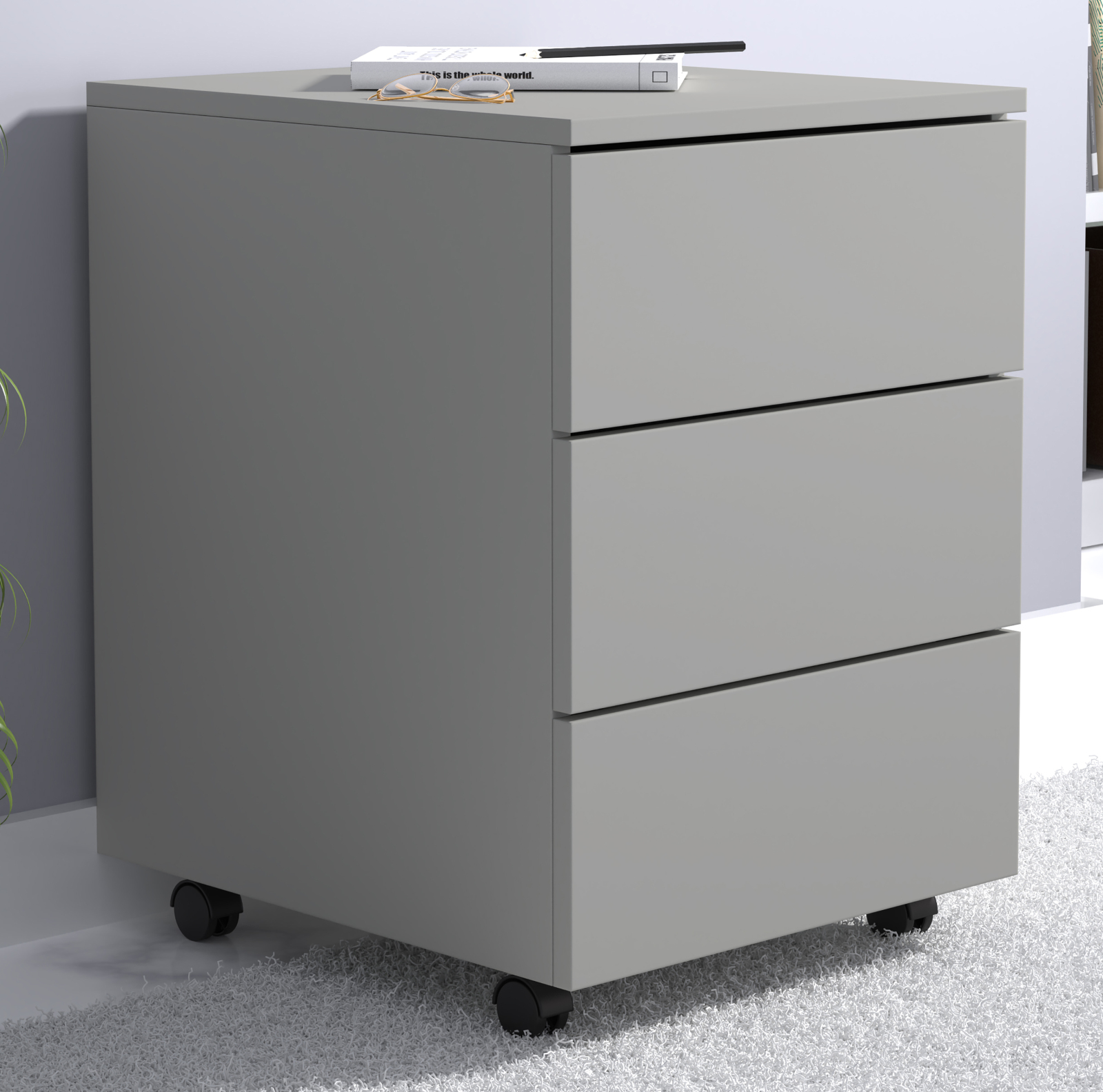 Rollcontainer DALOSA - grau - 3 Schubkästen - 39x45 cm
