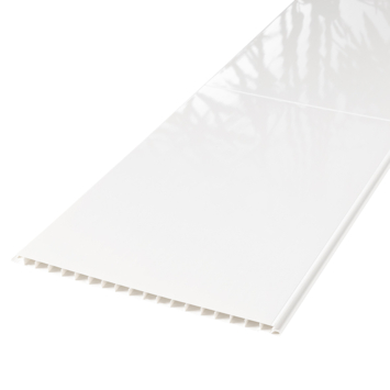 Wandbekleding PVC Dumalock wit hoogglans 2.4m2, afm. 120 x 25 cm