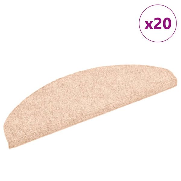 Tapete vidaXL de Escada Autoadesivos 20 Peças 65x21x4 cm Creme - 2491746730