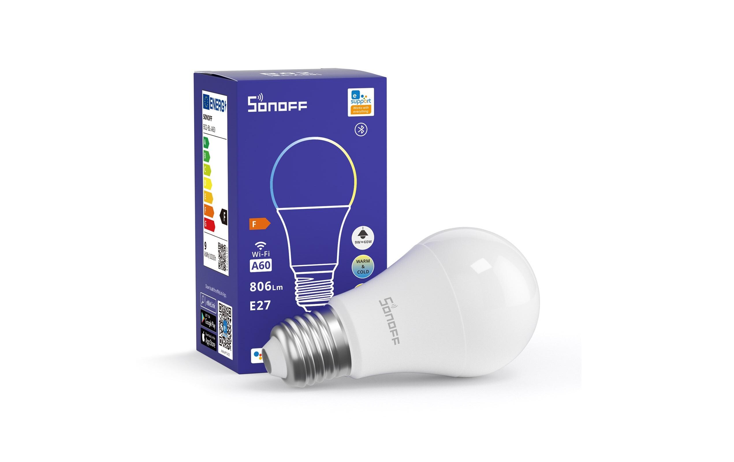 Leuchtmittel B02-BL-A60, WiFi-LED, 2700K - 6500K, E27WLAN-fähige Smart LED-Glühlampe