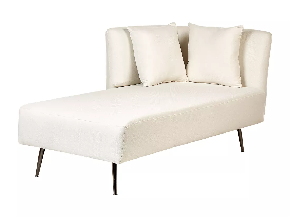 Divan côté droit en tissu blanc RIOM