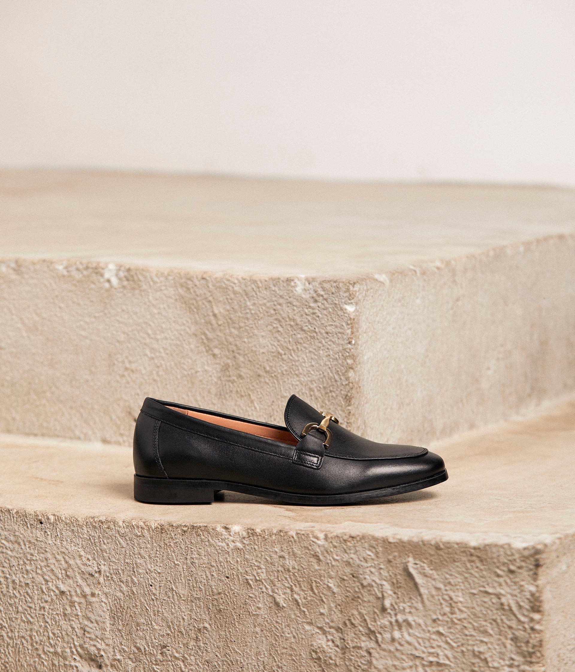 Mocassins noirs cuir Nelia