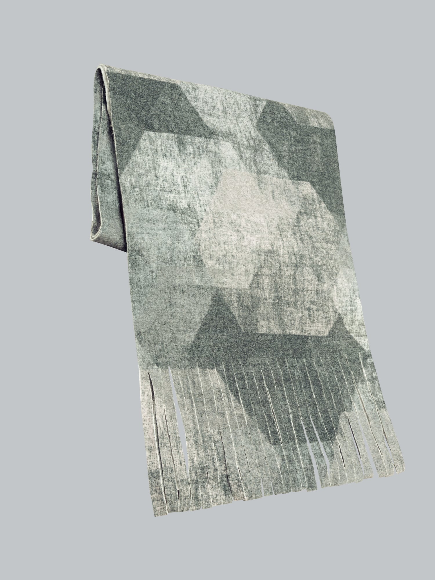 Fleece-Schal mit Allover-Print Anthrazit