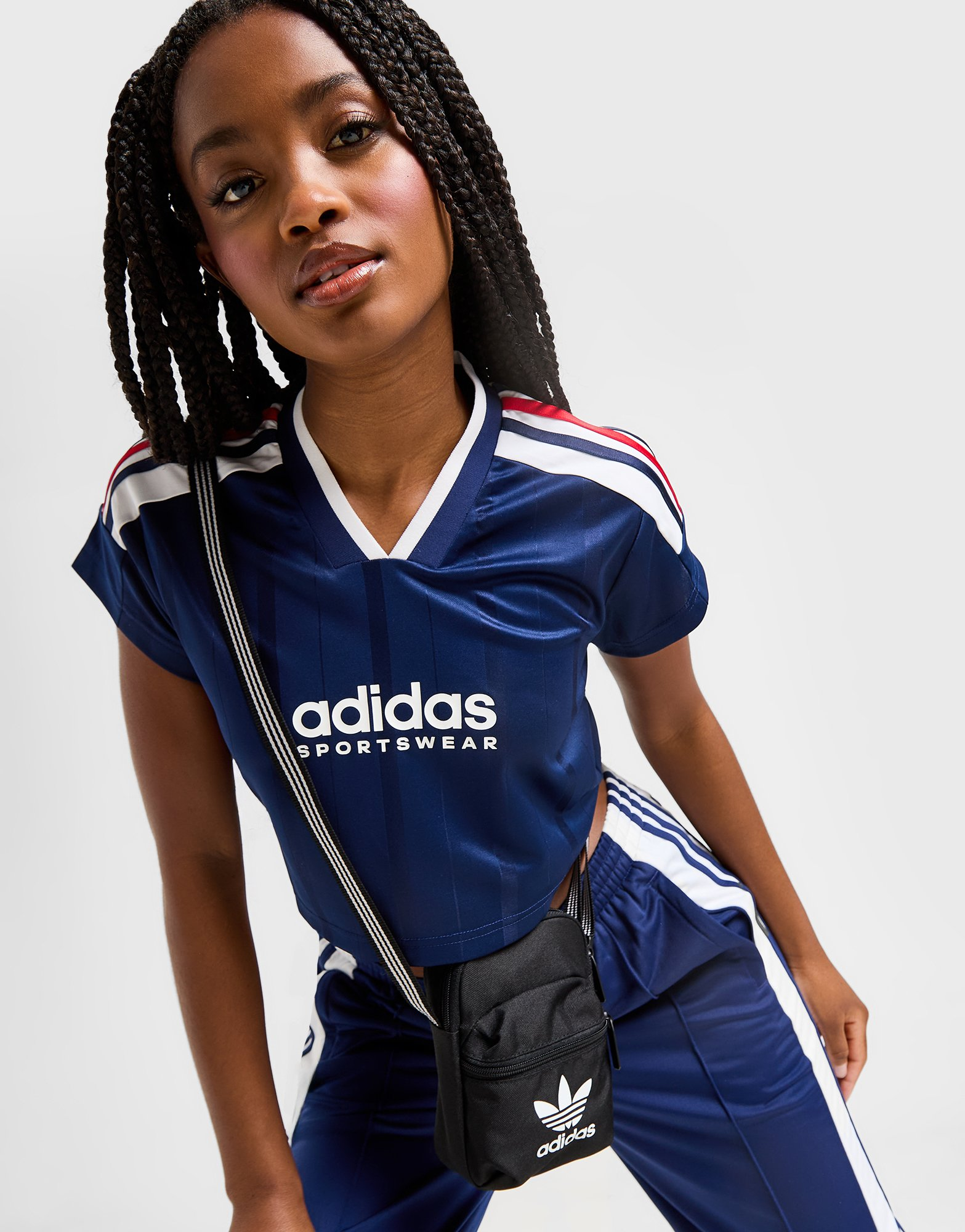 adidas Maillot crop top à 3 bandes coupées Tiro