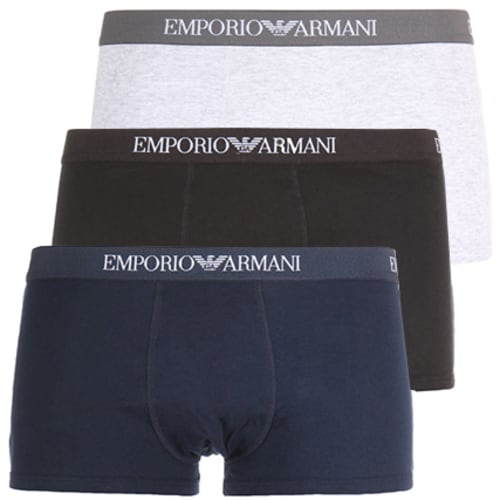 Lot De 3 Boxers 111610-CC722 Bleu Marine Gris Chiné Noir