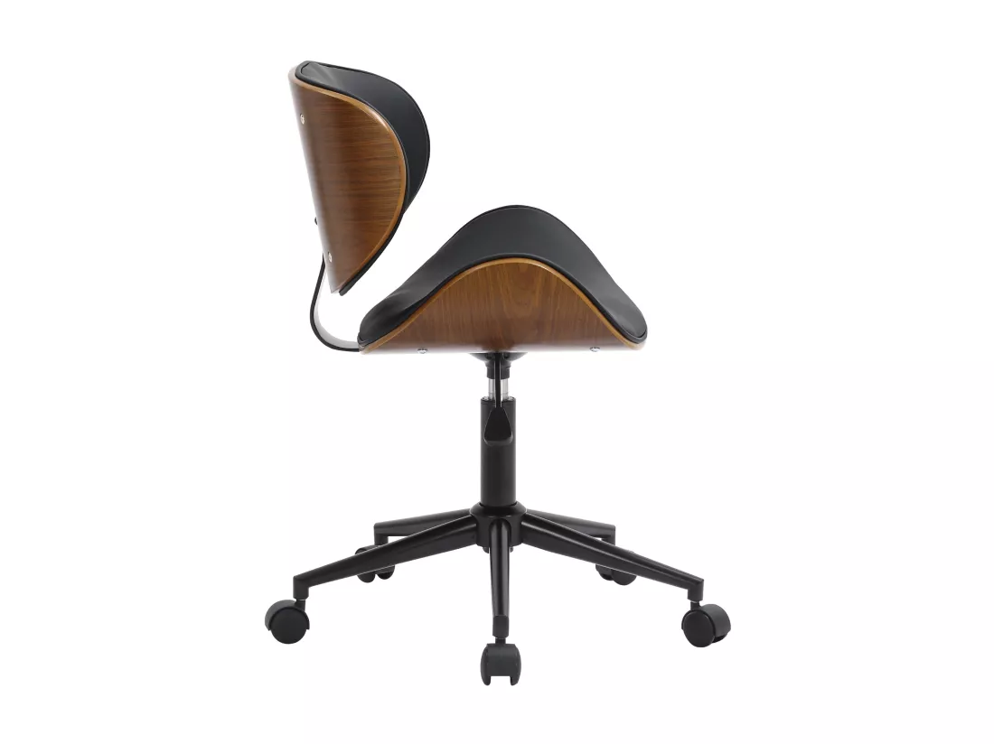 Chaise de bureau - Similicuir & Métal noir mat - Noir - Sammy