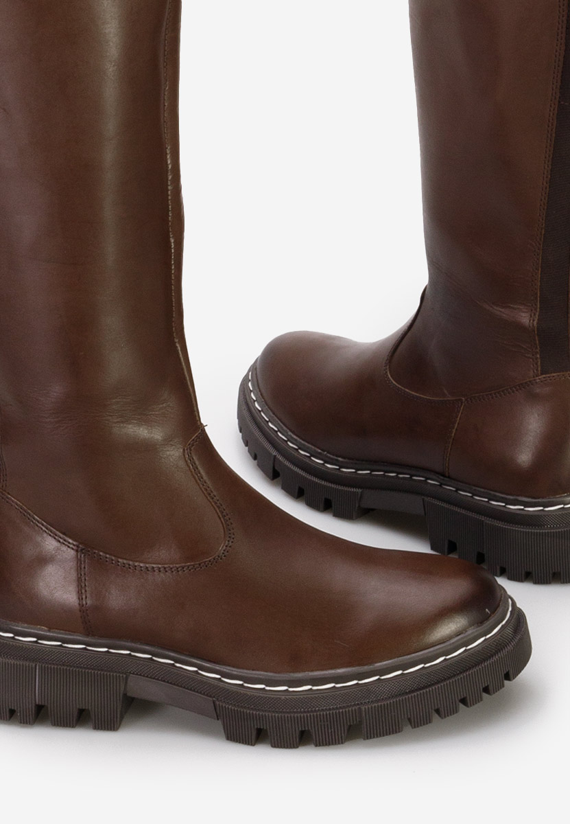 Bottes femme en cuir bruns Taleda V2