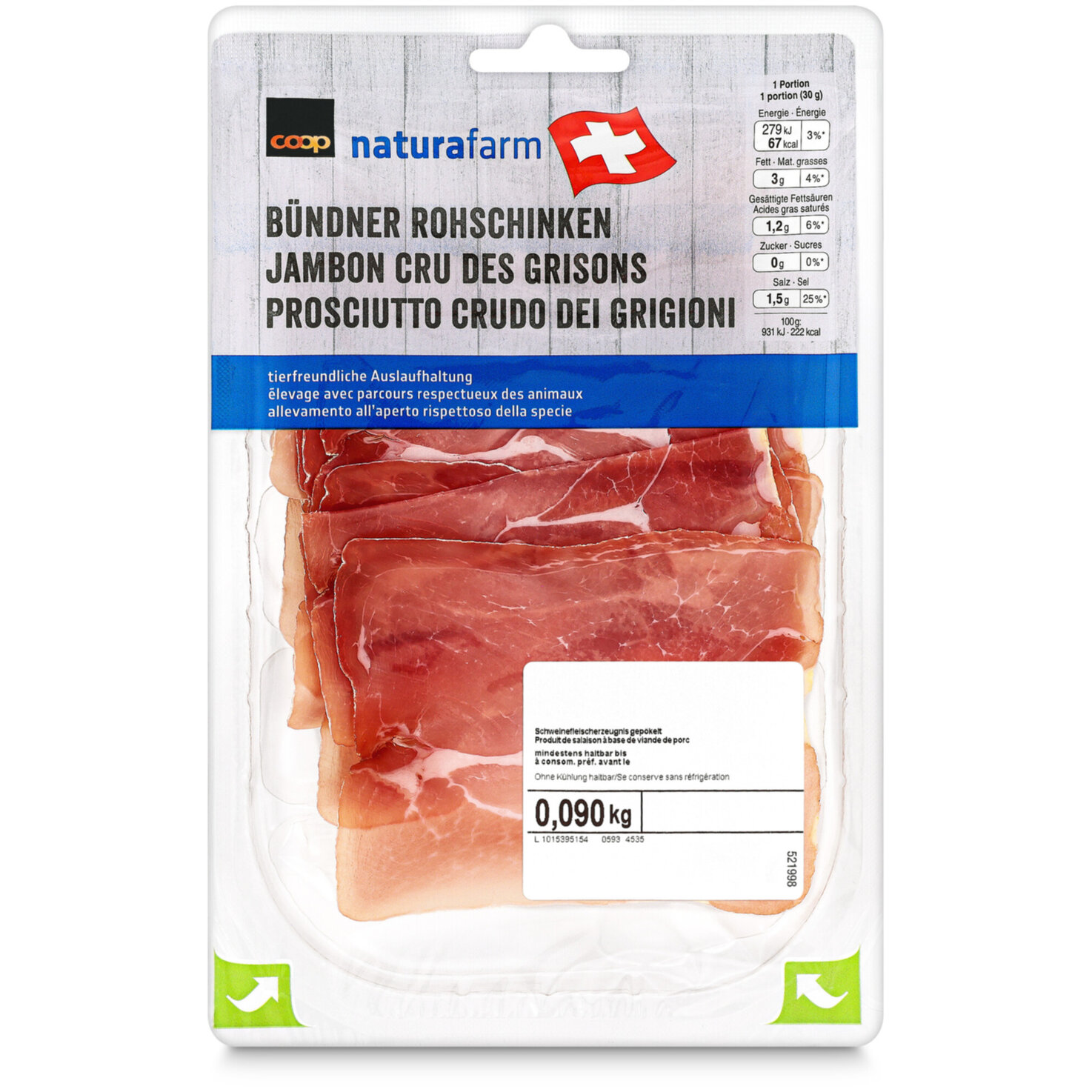 Naturafarm Bündner Rohschinken extrafein