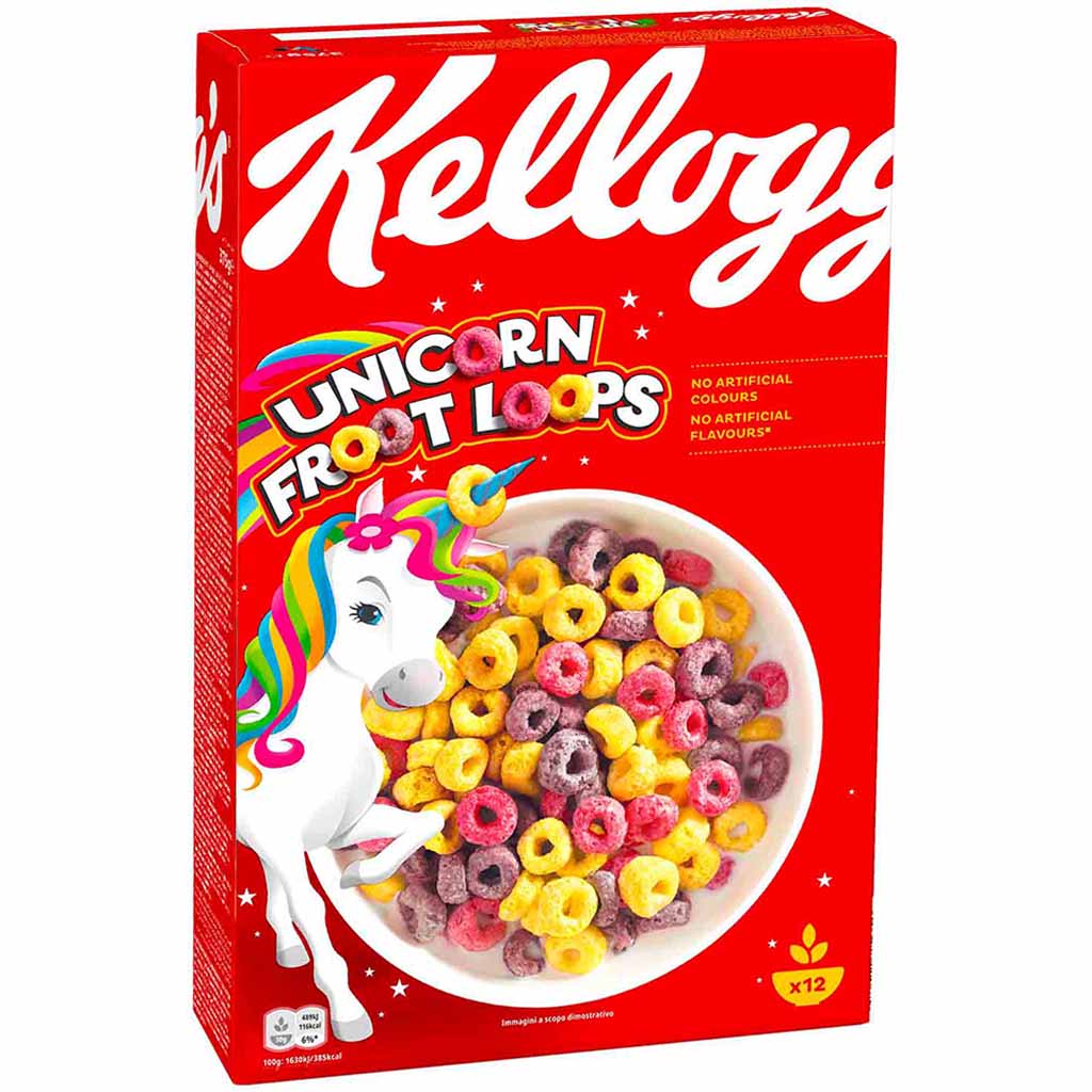 Kelloggs Unicorn Froot Loops Cerealien 375g MHD:26.9.25