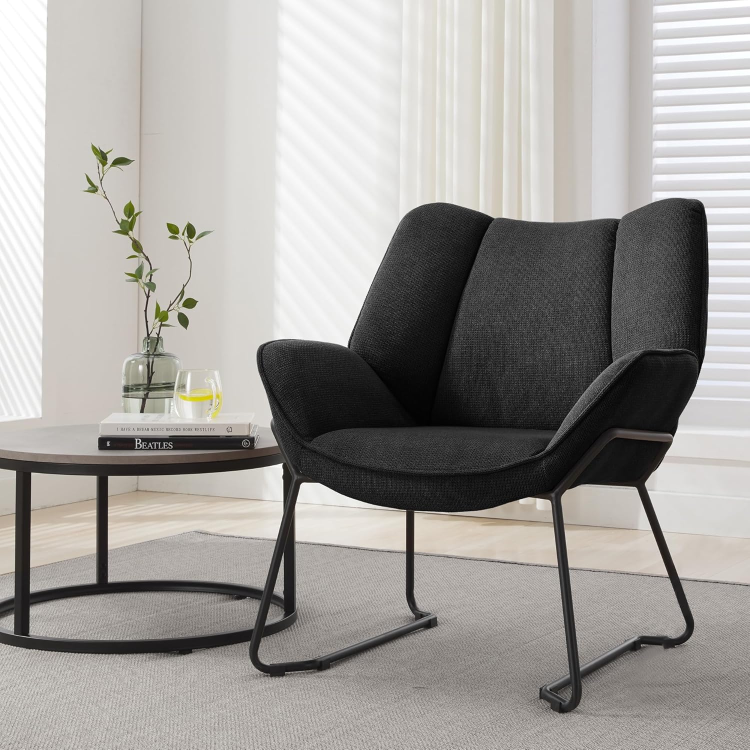 Relaxsessel Lounge Sessel Fernsehsessel bequem, Clubsessel Einzelsofa Cocktailsessel, Ohrensessel für Wohnzimmer/Schlafzimmer/Empfangsraum, Polster Lesesessel Vintage Dunkelbraun