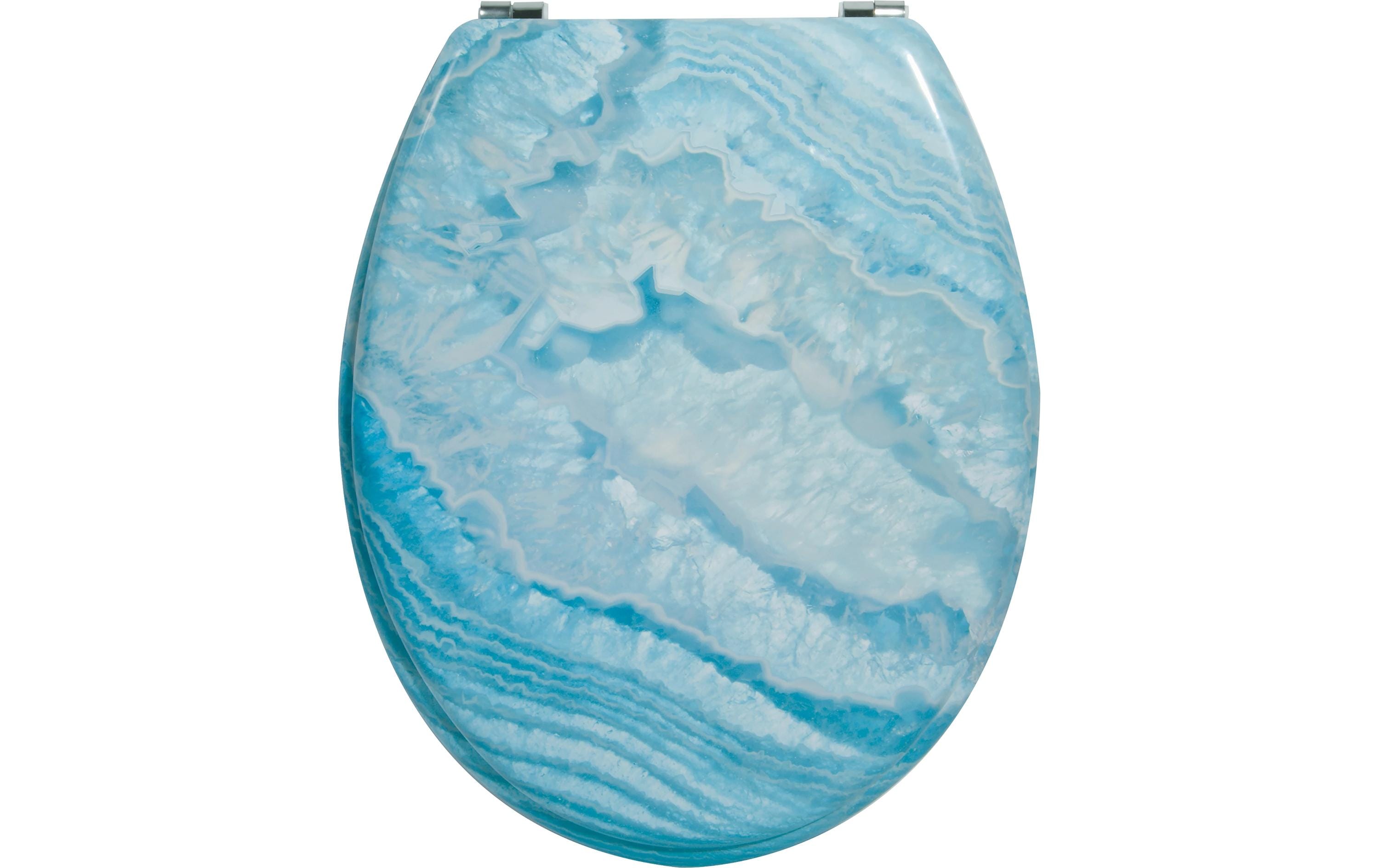 Toilettensitz Angel BlauToilettensitz aus MDF mit Edelstahlscharnieren