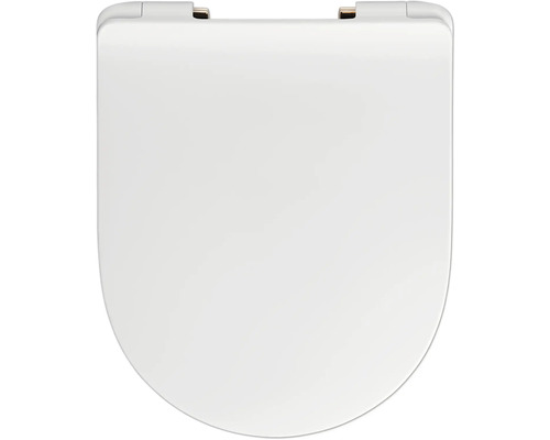 REIKA Mito toiletzitting, wit, gepolijste koperen scharnieren, met soft-close mechanisme en Quick&Clean