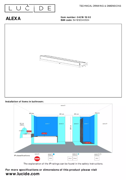 Lucide Alexa wandlamp LED 90cm goud mat