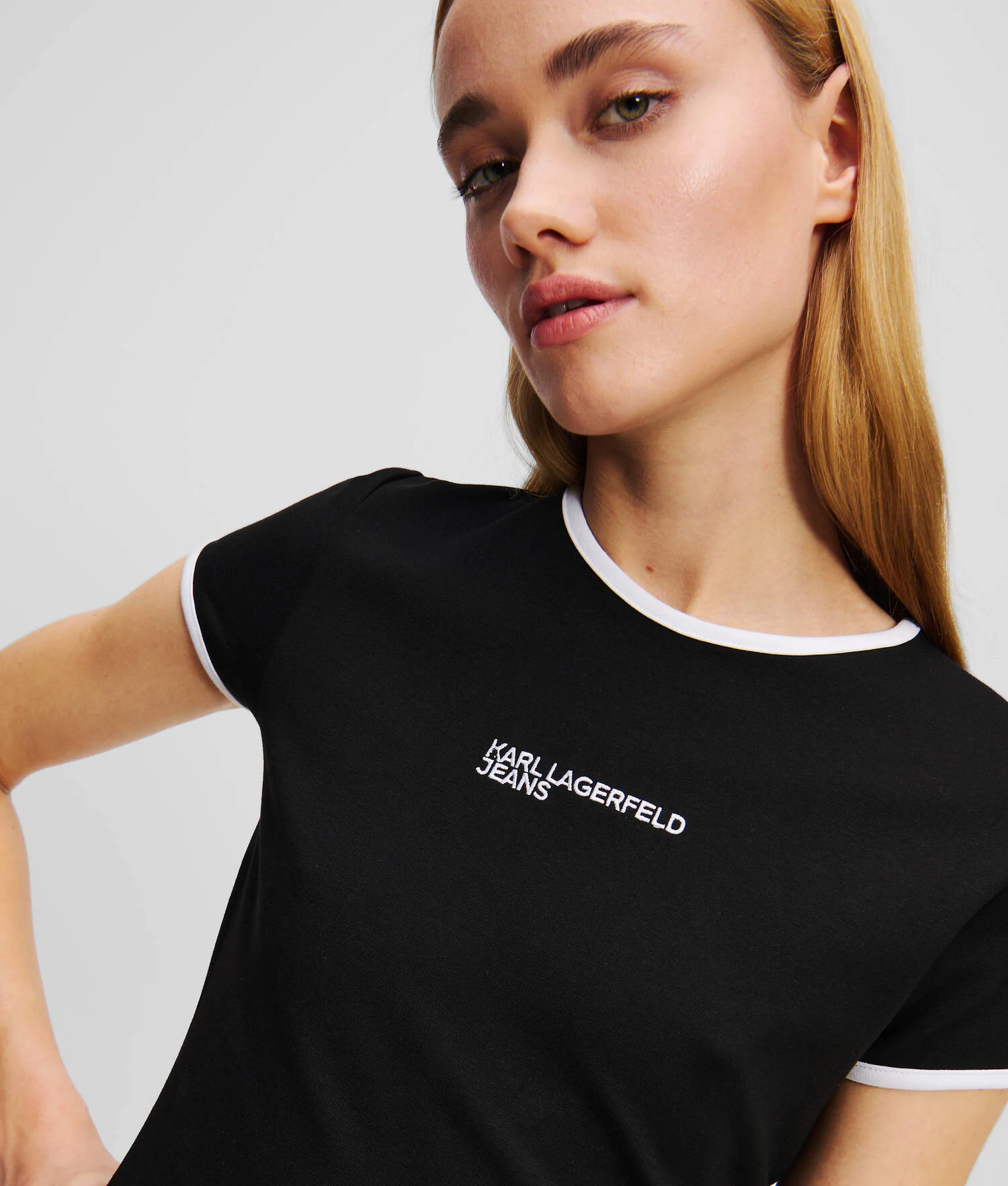 ROBE T-SHIRT AJUSTÉE AVEC LOGO KLJ - Noir