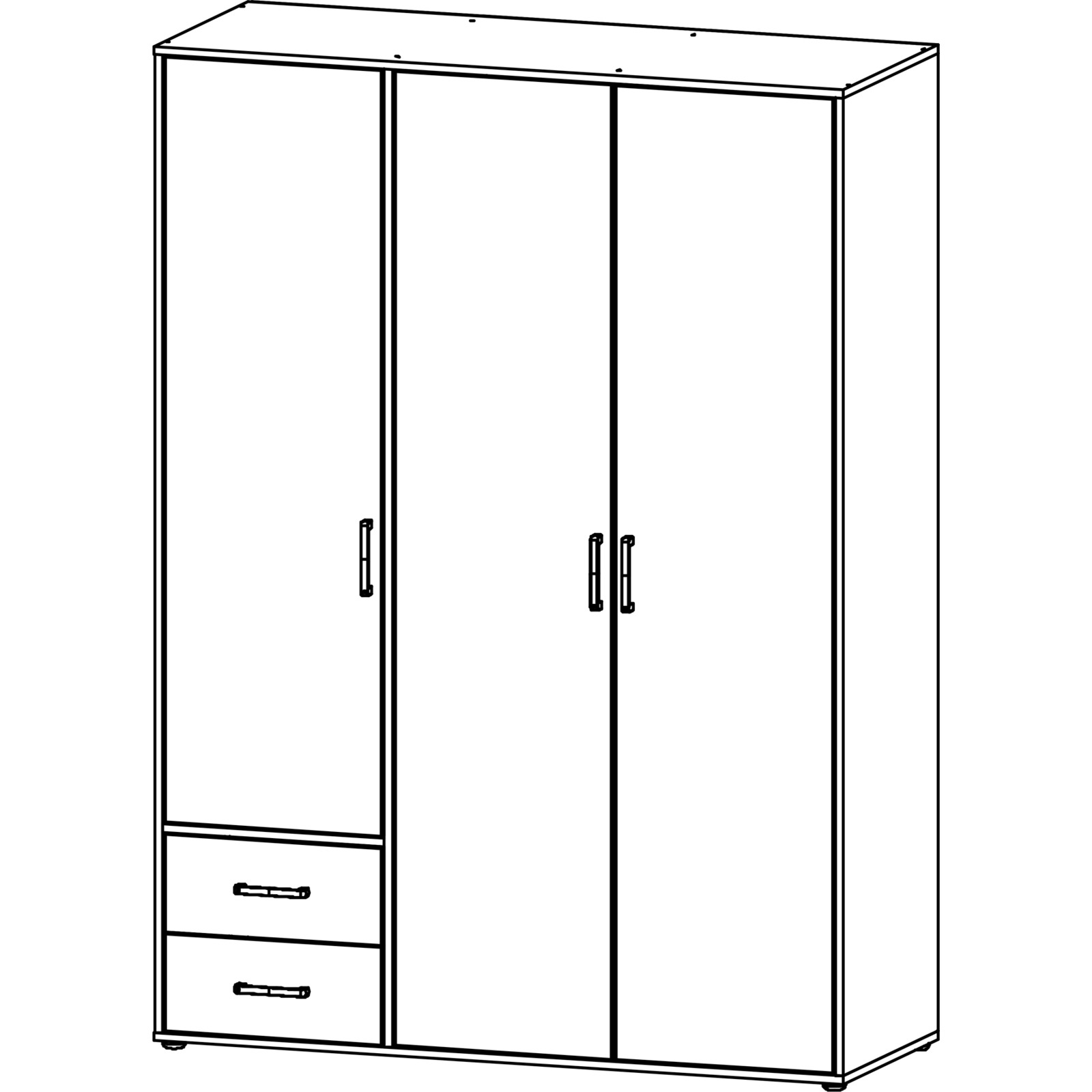 Drehtürenschrank Voyager Dekor 140 x 194 x 53 cm weiss / Artisan