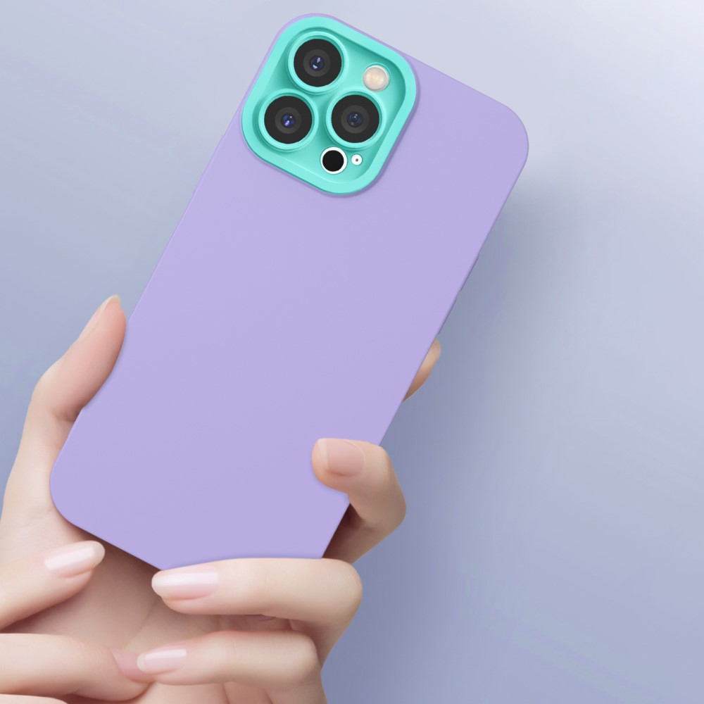 iPhone 13 Pro Gummi Case Soft Touch Hülle   Kameraschutz - Türkis / Lila