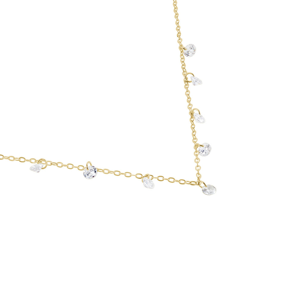 Collier Plaqué Or Oxydes De Zirconium