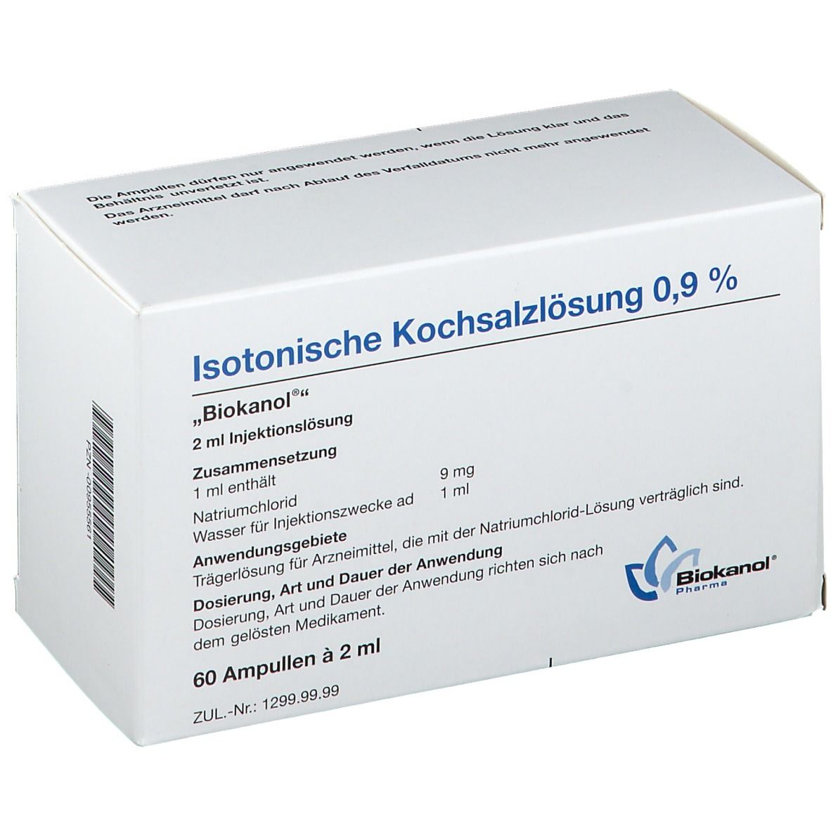 Isotonische Kochsalzlösung 0,9 % Biokanol