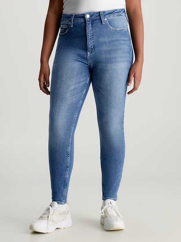 Calça jeans super skinny de cintura alta até o tornozelo