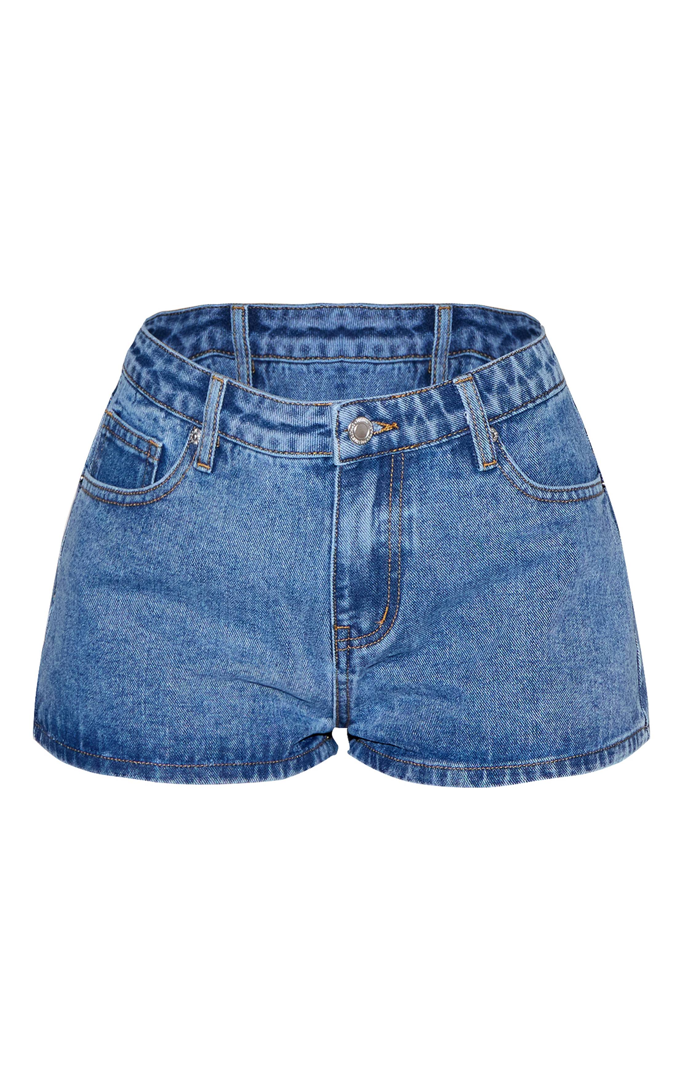 Short En Denim Taille Mi-haute