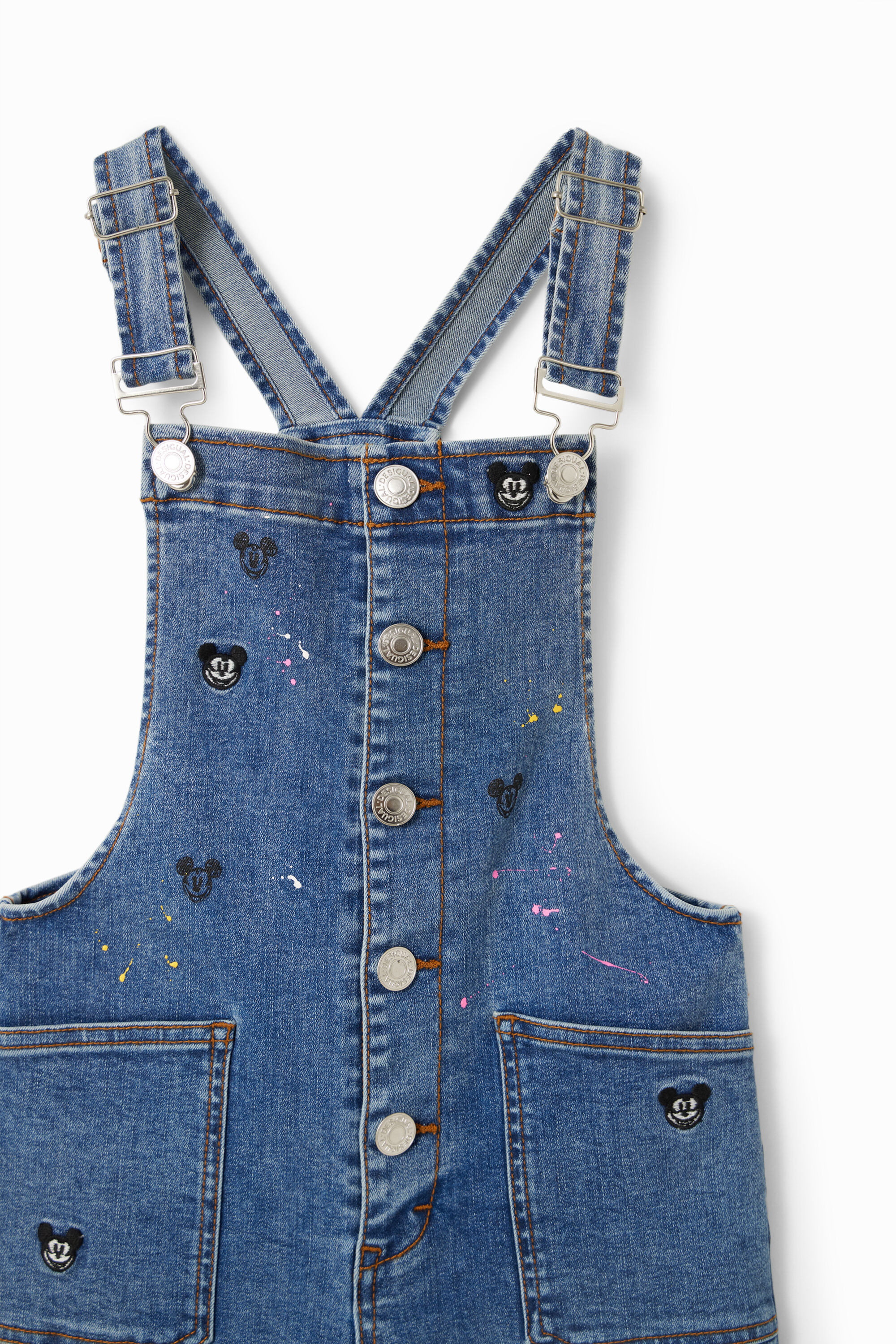 Salopette courte en jean Mickey Mouse
