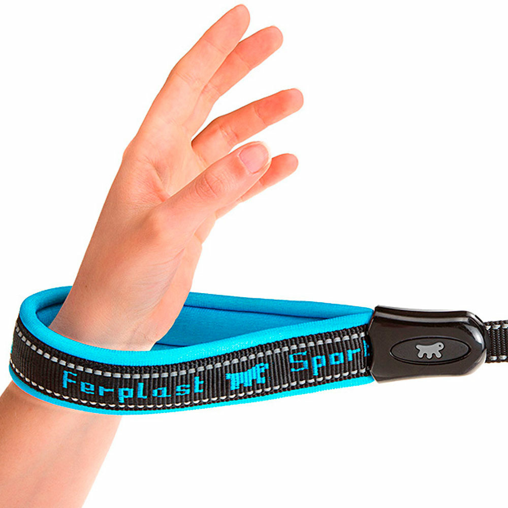 Ferplast laisse pour chiens en nylon sport dog matic g25/120, innovant mousqueton avec mécanisme magnétique, rembourrage souple,