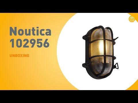 Industriële wand- en plafondlamp zwart ovaal IP44 - Noutica