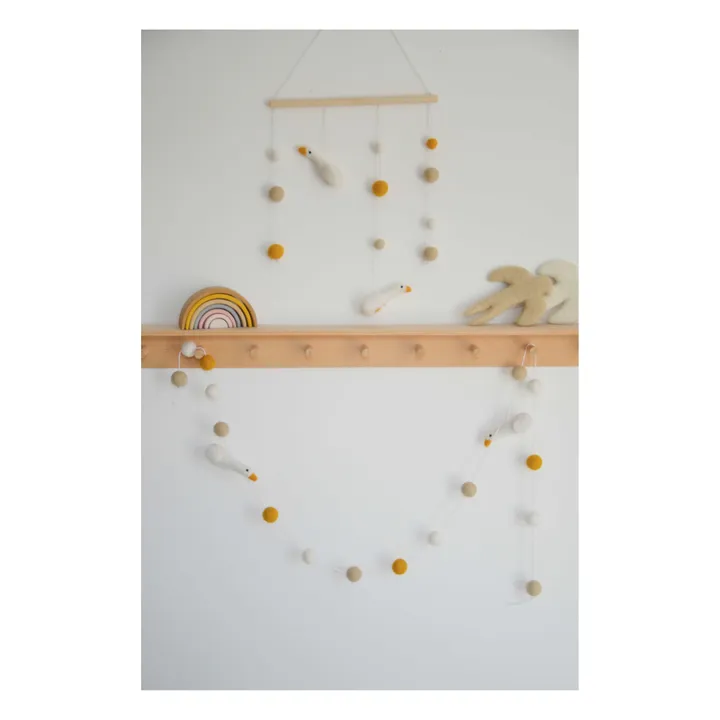 Calm Mobile mural Oies | Blanc