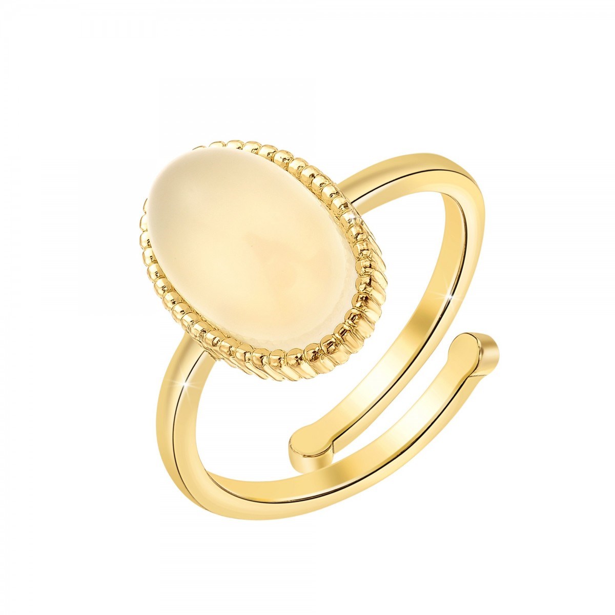 Bague ajustable SC Bohème ornée d'un onyx blanc