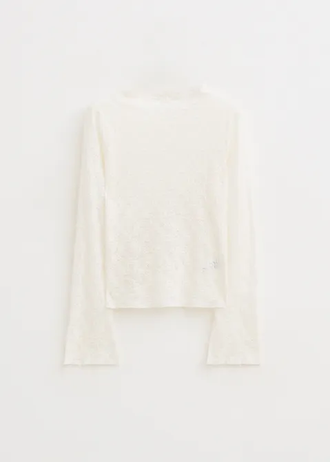 Lange mouwen top met kant off-white (WIT.O)