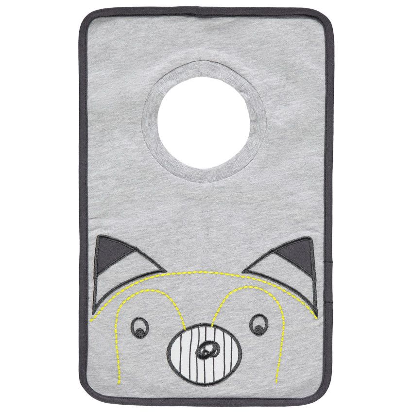 Lot de 3 bavoirs rectangulaires assortis à col rond - Gris
