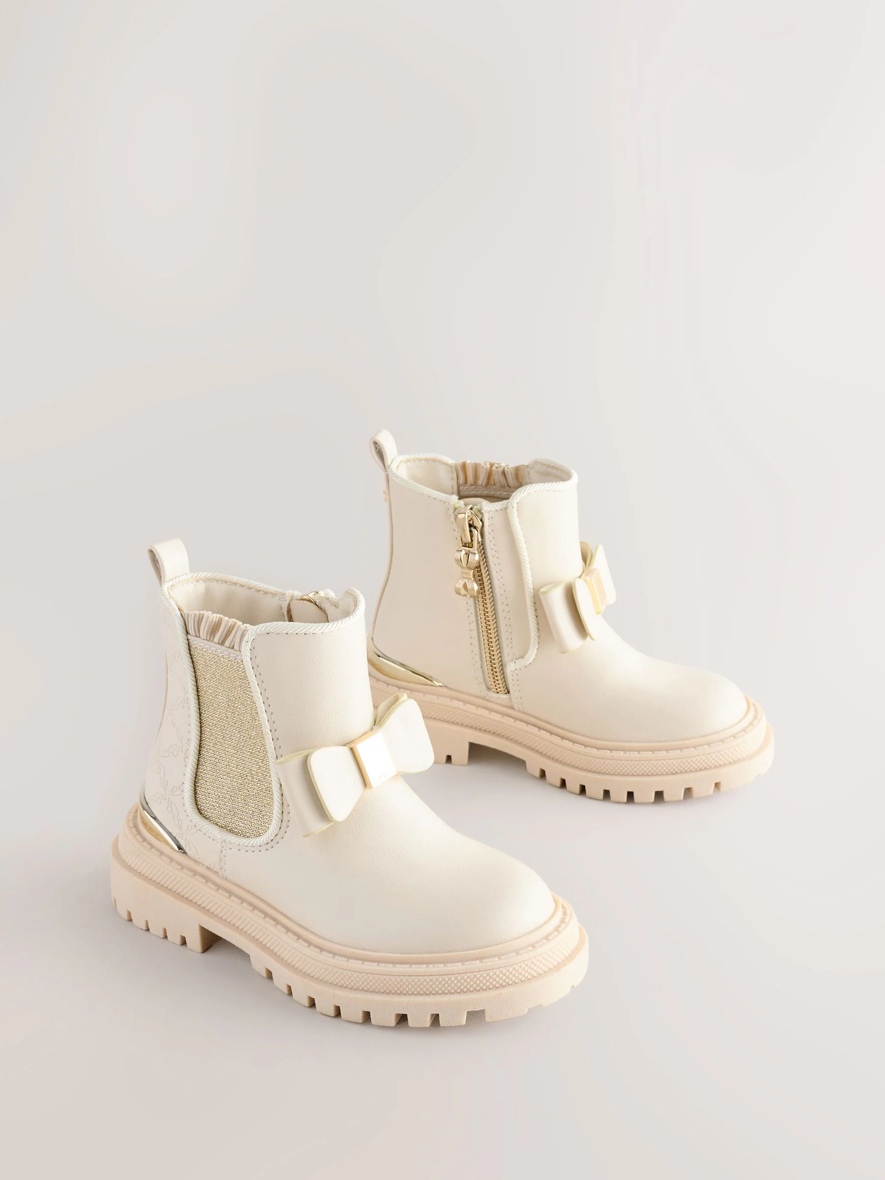 Gebroken wit - Baker by Ted Baker - Chelsea laarzen met strik voor meisjes