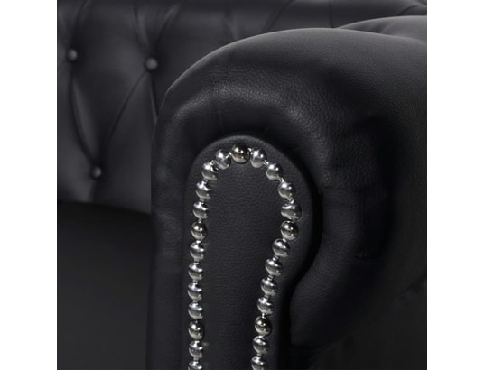 VIDAXL - Canapé à 3 places cuir synthétique noir
