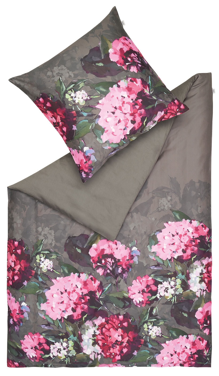 SCHÖNER WOHNEN-Kollektion Satin-Bettwäsche HORTENSIE 135 x 200 cm anthrazit