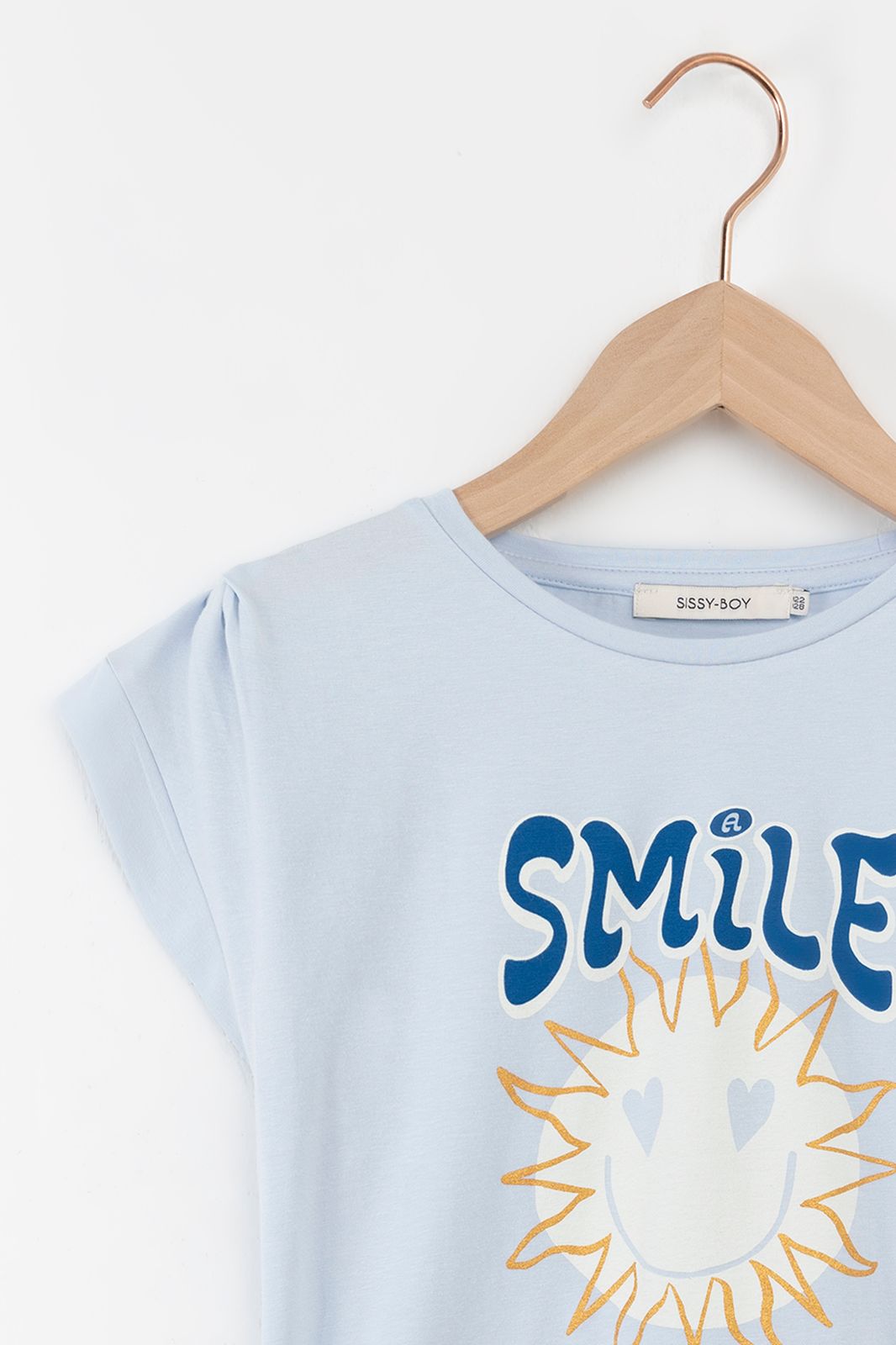 Lichtblauw T-shirt met print
