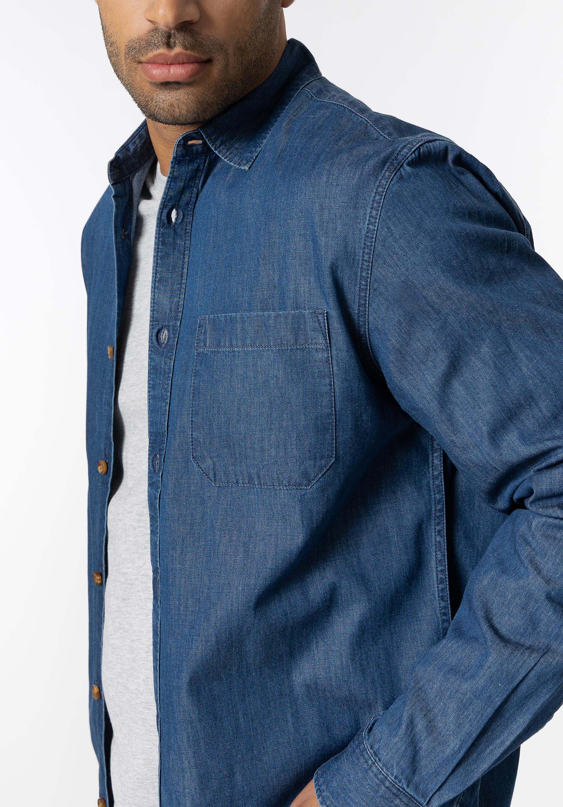 Camisa de Ganga Regular Fit com Bolso