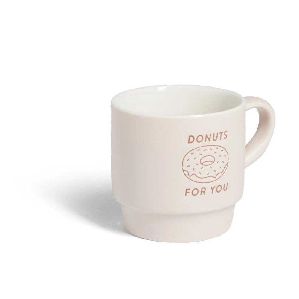 Mug empilables en céramique motifs et couleurs assorties 300ml - 4 pièces