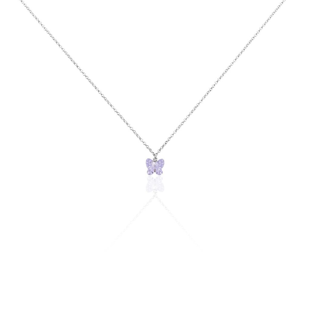 Collier Argent Blanc Patriki Cristal De Swarovski