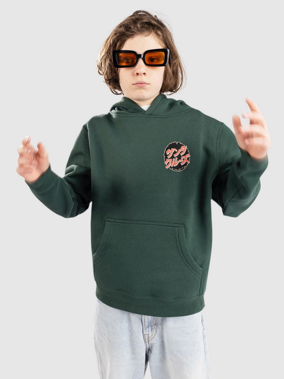 Santa Cruz X Godzilla Destroyer Kids Hoodie green
