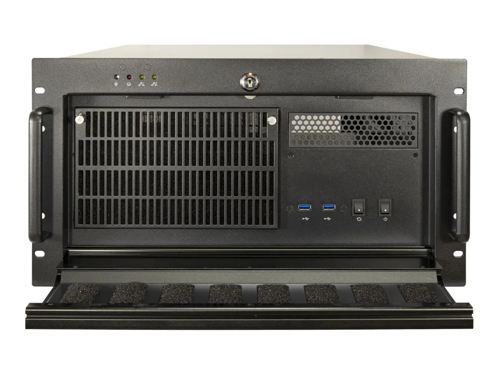 Inter-Tech IPC 6U-6606 - Rack-monterbar - udvidet ATX - SATA - hot-swap - ingen strømforsyning (ATX) - USB